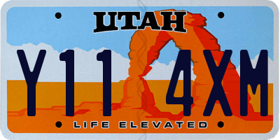 UT license plate Y114XM