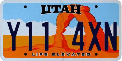 UT license plate Y114XN