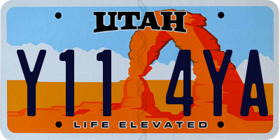 UT license plate Y114YA