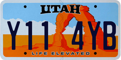 UT license plate Y114YB