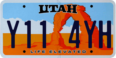 UT license plate Y114YH