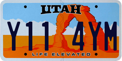 UT license plate Y114YM