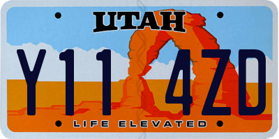 UT license plate Y114ZD