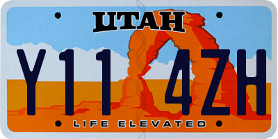 UT license plate Y114ZH