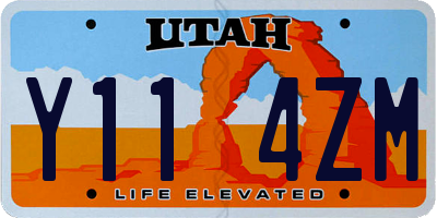 UT license plate Y114ZM