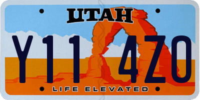 UT license plate Y114ZO