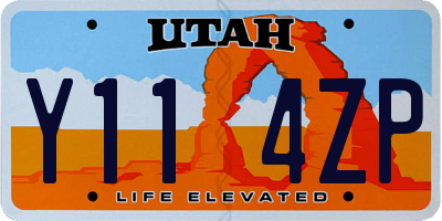 UT license plate Y114ZP