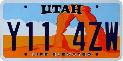 UT license plate Y114ZW