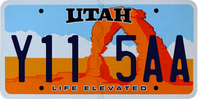 UT license plate Y115AA