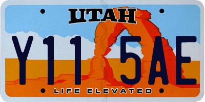 UT license plate Y115AE