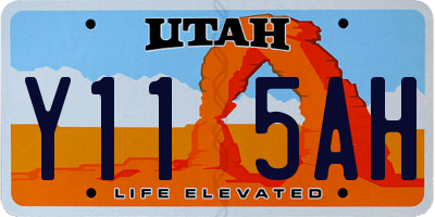 UT license plate Y115AH