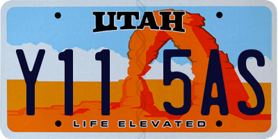UT license plate Y115AS