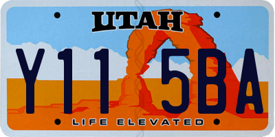 UT license plate Y115BA