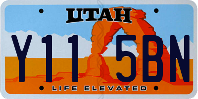 UT license plate Y115BN