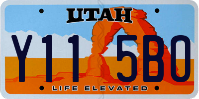 UT license plate Y115BO
