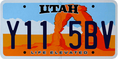 UT license plate Y115BV