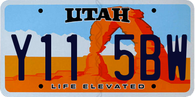 UT license plate Y115BW