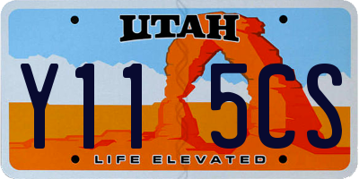 UT license plate Y115CS