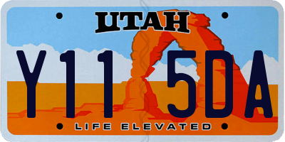 UT license plate Y115DA