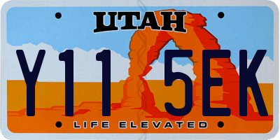 UT license plate Y115EK