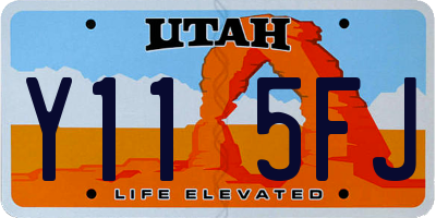 UT license plate Y115FJ