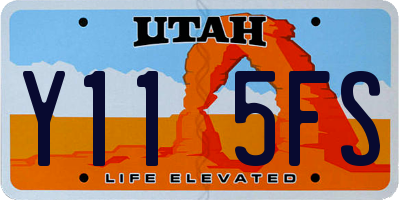 UT license plate Y115FS