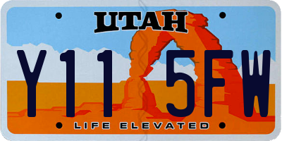 UT license plate Y115FW