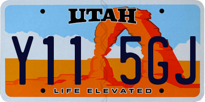 UT license plate Y115GJ