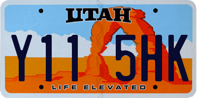 UT license plate Y115HK