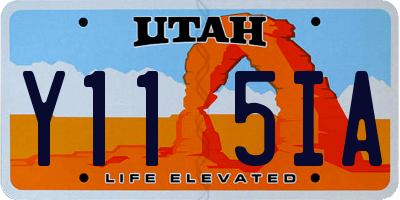 UT license plate Y115IA