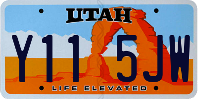 UT license plate Y115JW