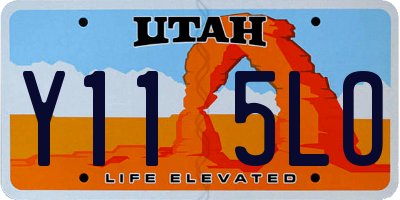 UT license plate Y115LO