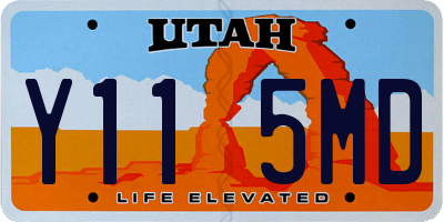 UT license plate Y115MD