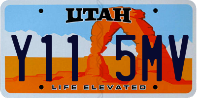 UT license plate Y115MV