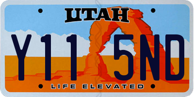 UT license plate Y115ND