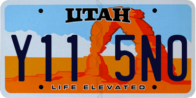 UT license plate Y115NO