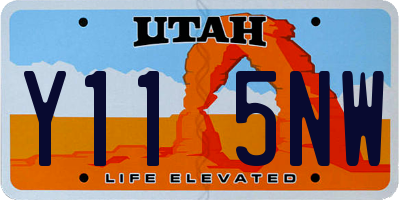 UT license plate Y115NW