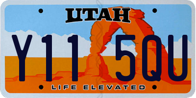 UT license plate Y115QU