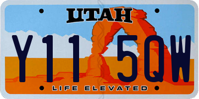UT license plate Y115QW