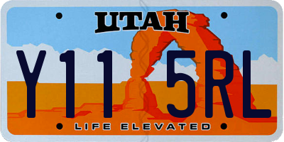 UT license plate Y115RL