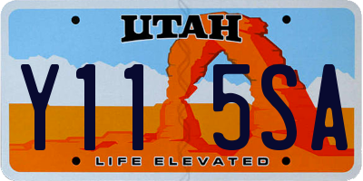 UT license plate Y115SA