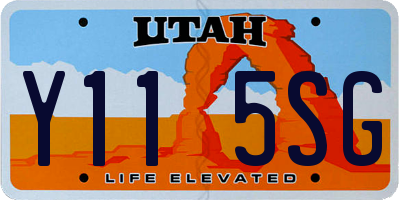 UT license plate Y115SG