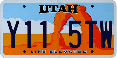 UT license plate Y115TW