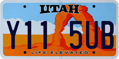 UT license plate Y115UB