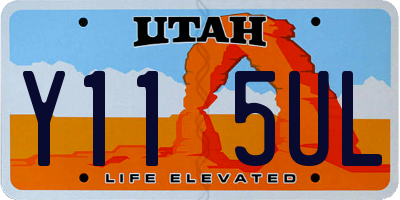 UT license plate Y115UL