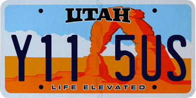 UT license plate Y115US