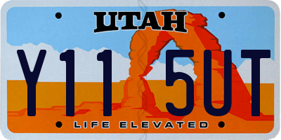 UT license plate Y115UT