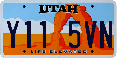UT license plate Y115VN
