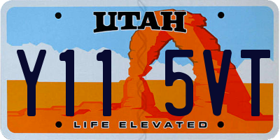 UT license plate Y115VT