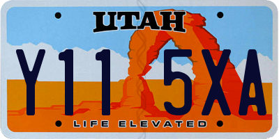 UT license plate Y115XA